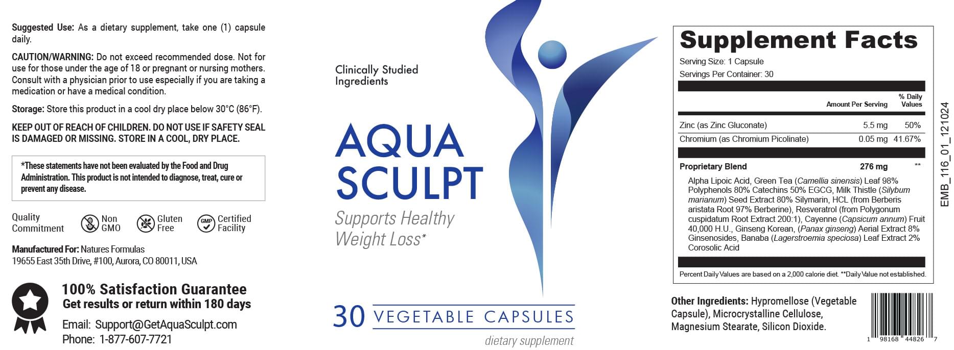 AquaSculpt Label